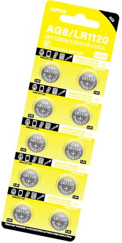 10 pilas de botón LR1120 de 1,5 V, fuente de alimentación alcalina estable para dispositivos y accesorios, reemplaza la batería AG8/CX191/D381 para collar de mascotas