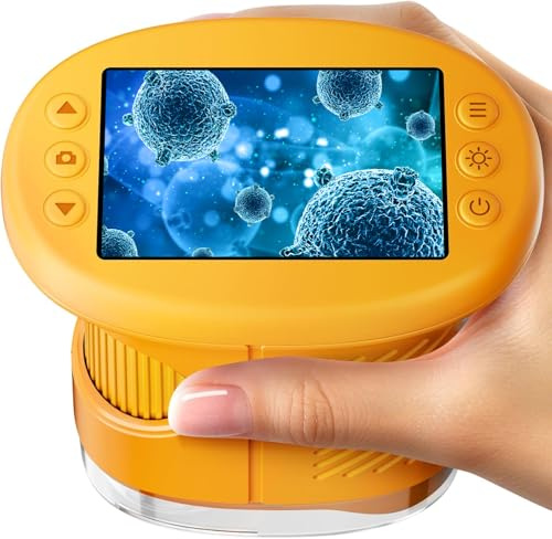 Mikroskop Für Kinder 1000X Digital,1080P HD 2.0 Bildschirm Handy Mikroskop 8 LED Licht Taschenmikroskop Tragbares Kindermikroskop Für 4-12 Draussen-Kinderspielzeug, Lehrreiche Geschenke