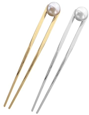SOIMISS Lot de 2 Épingles à Cheveux Vintage en Alliage Or et Argenté pour Femmes et Filles, Surface Lisse, Facile à Assortir, Accessoires Coiffure pour Soirées et Spectacles
