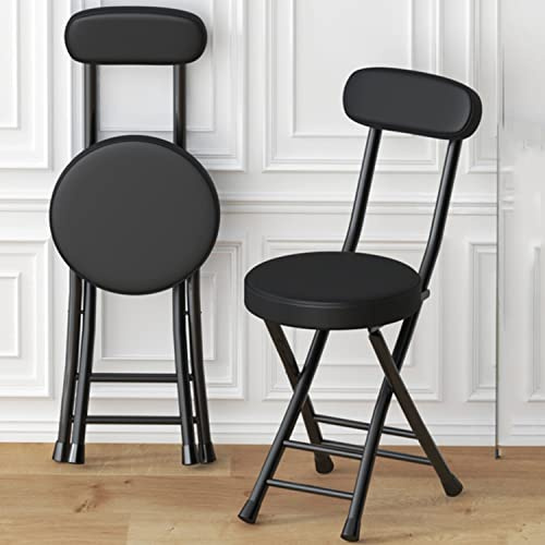 Sgabello pieghevole imbottito, sedia portatile imbottita per pesca, escursionismo, giardinaggio, barbecue, 1 sgabello da bancone, sgabello da viaggio leggero, bianco/nero