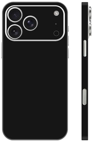 Skin Wrap for iPhone 17 Pro, Protective Film Vinyl Decal Stickers Cover for Phone Back, Camera, Frame (Black)