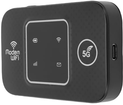 Luocute Módem USB Portátil 4G, Punto de Acceso Móvil Desbloqueado de 300 Mbps con Ranura para Tarjeta SIM, Enrutador de Batería Recargable y de Larga Duración de 3000 MAh, Conexión de 10 (Black)