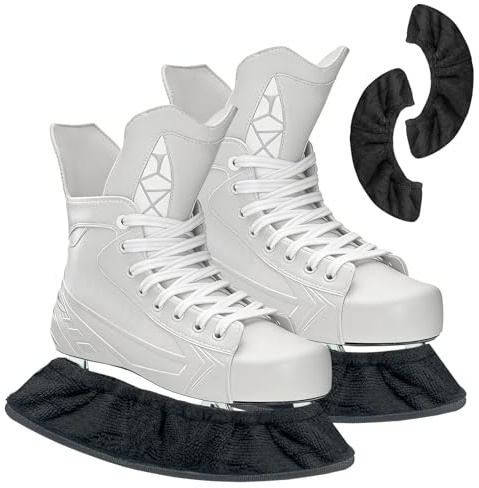 Feruchun 1 Paar Kufenschoner Schlittschuhe,Schlittschuh Schoner,Kufenschutz Schlittschuhe,Kufenstrumpf Eishockey,Elastische Kufenstrümpfe für Damen Herren (Black)