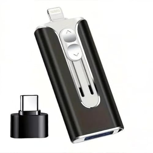 DataFlex - Memoria 3 en 1 de alta velocidad - Negro - USB/Type-C/Lightning | Almacenamiento rápido, copia de seguridad instantánea para PC, iPhone y Android
