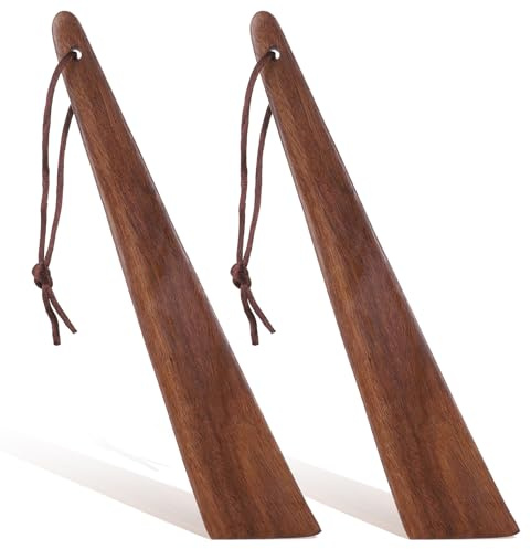 2 Pack Flat Wooden Spoon 8.66 Inch Washable Reusable Teak Wood Spatula for Flipping Stirring Turning, Wood Cooking with Thin Edge Utensils Spatulas Multipurpose Wooden Flipper Turners