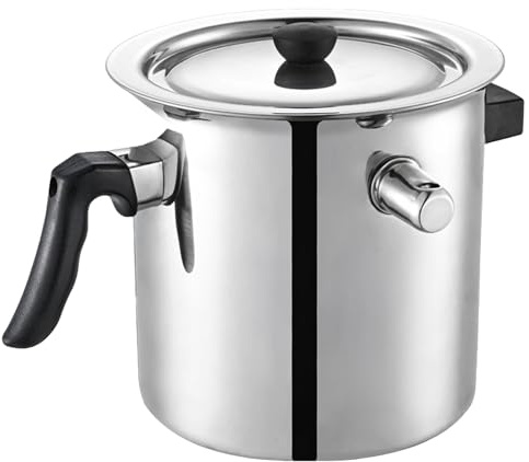 Milk Pot 1.5L Double-Walled Stainless Steel Milk Boiler with Handle and Lid Small Pots for Cooking Small Stainless Steel Pot Saucepan