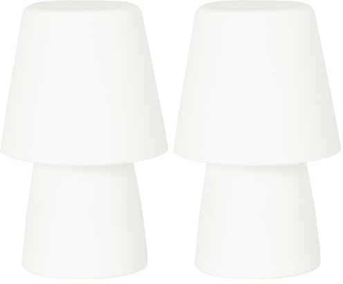 8 seasons design No. 1 (Weiß) Mini-Leuchte Micro – 12 cm LED Dekoleuchte mit Akku & USB-C – aufladbar, kabellos & dekorativ – ideales Stimmungslicht für Innenräume (Packung mit 2)