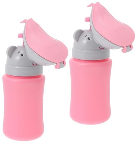 Mikikit 2 Piezas Orinal Portátil Infantil Orinal de Viaje para Niñas Urinario de Silicona Seguro y Antidesbordamiento Esencial para Camping Coche y Entrenamiento de Pipí