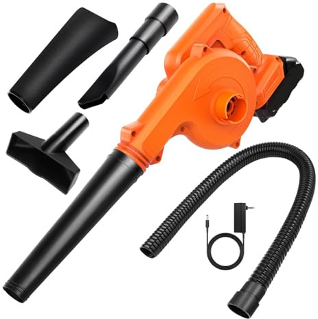 DRAUXI Soplador de Hojas inalámbrico con aspiradora y trituradora, Herramienta eléctrica Alta Potencia for césped, 2 Modos for jardín Limpieza de Jardines