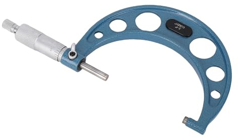 KIMISS Ensemble de Micromètres Extérieurs de Précision 0-4 Pouces, Outil de Mesure de Machiniste Professionnel pour la Mesure de la Longueur et de l'épaisseur, Précision de 0,0001 avec Pointes en