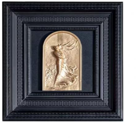 Baoblaze Tableau Décoratif Cadre Carré Structuré Motif en Relief Profondeur Visuelle 3D Plâtre et Bois Massif Touche Galerie, Peinture Murale Des Dieux Grecs - Modèle A GT-G050
