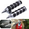 KATUR Puños de Moto 1 Pulgada 25 mm Empuñaduras de Motocicleta cromadas Negras Compatible para Harley Honda Shadow VT VTX1300 1800 Yamaha Suzuki Kawasaki