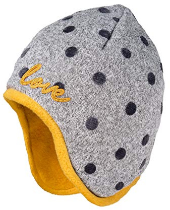 maximo Baby - Mädchen Inkaform mit Punkten Mütze, per Pack Grau (Graumeliert-anthrazit-Punkte 40), 47 (Herstellergröße: 47)