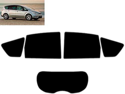 Passgenaue Tönungsfolie für S-MAX 5-Türen 2006-2014 Heck/Seitenscheiben (05% Tiefschwarz)
