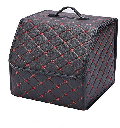 Blueshyhall Car Trunk Boot Storage Organiser Collapsible with Lid, Black,Small