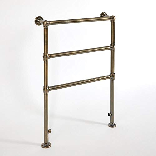 MILANO Dark Brushed Brass Ladder Heated Towel Rail 966 x 673mm