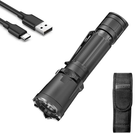klarus XT11GT PRO Ultimate Control Linterna táctica de doble conmutador con 3300 lúmenes, 380 metros de haz, IPX8 impermeable para acampar, senderismo y emergencias
