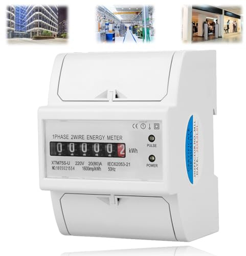 Compteur ¨¦lectrique sur Rail DIN 220V Compteur KWh ¨¦lectronique, XTM75S-U 220V, Type monophas¨¦ sur rail DIN Kilowattheure kwh Compteur num¨¦rique monophas¨¦ 2 fils 4P[20 (80) A]
