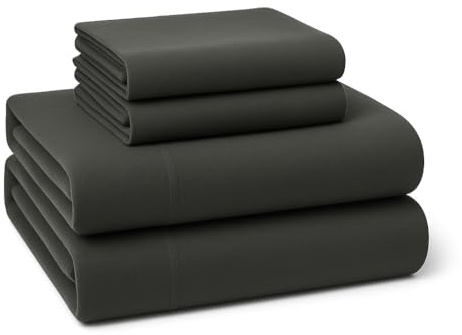 LANE LINEN 100% Cotton Flannel Sheets Queen Size - Brushed for Extra Softness - Lightweight Queen Size - Warm & Cozy Flannel Winter Sheet Set, 15 Deep Pocket - Charcoal