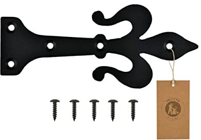 MoriaDesign Rustikal Scharniere - 5 x 240 x 130 mm - Schwarz - Torband Schwarz Schmiedeeisen - Scharnier für Gartentore, Holztüren, Holztore und Fensterläden, Dekorative Kreuzgehänge