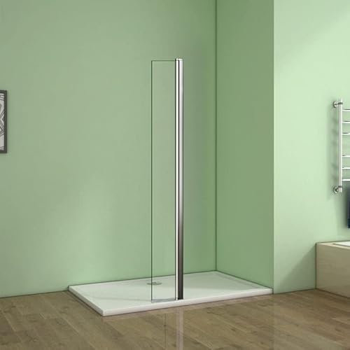 Aica volet pivotant seul 40x200cm retour pivotant à 180° pour paroi de douche à l’italienne en 8mm verre anticalcaire