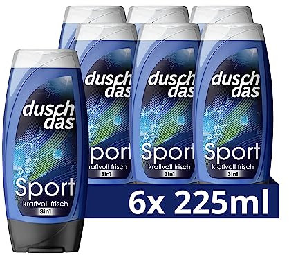 Duschdas 3-in-1 Duschgel & Shampoo Sport Duschbad mit Fresh-Energy-Duftformel sorgt für einen erfrischenden Start in den Tag 6x 225 ml