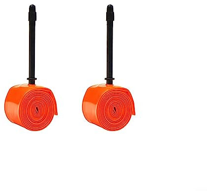 2pcs Rennrad Fahrradschlauch 700x18-32 FV 65mm 28g Fahrradschlauch Presta Valve Unisex Erwachsene Orange