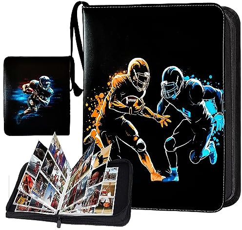 Football Card Binder, Card Binder 9 Pocket with 40 Removable Sleeves Trading Card Double Sided Pocket All Sports Binders Book Collectible Card Albums 720 Pockets for Football Cards 2026