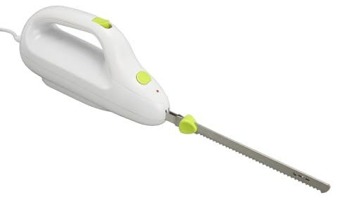 Couteau à Découper électrique, Couteau électrique Easy Slice avec Lame Dentelée en Acier Inoxydable et Poignée Confortable pour Découper Les Viandes, la Volaille, Le Pain, la