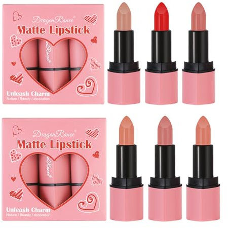 CHSEEO 8 Couleurs Mini petit rouge à lèvres, mat ensemble velouté longue durée antiadhésif tasse, rouge a levre mat longue tenue en forme de coeur, cadeau de maquillage pour les filles femmes #1