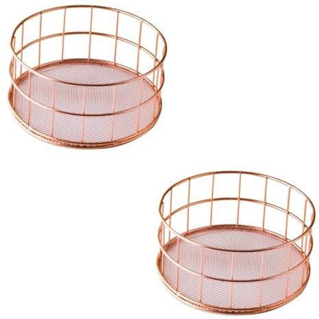 IMIKEYA 2St Aufbewahrungskörbe passt Korb Eisenkorb Eisen-Schreibtisch-Organizer diverse Behälter Snack Veranstalter Aufbewahrungskorb Container