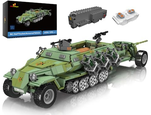 JMBricklayer Panzerwagen Klemmbausteine Modell 61516, Technik Militär Halbketten-Panzerfahrzeug Baustein, Ferngesteuerten Beweglichen Modellspielzeug, Konstruktionspielzeug für Erwachsene und Kinder
