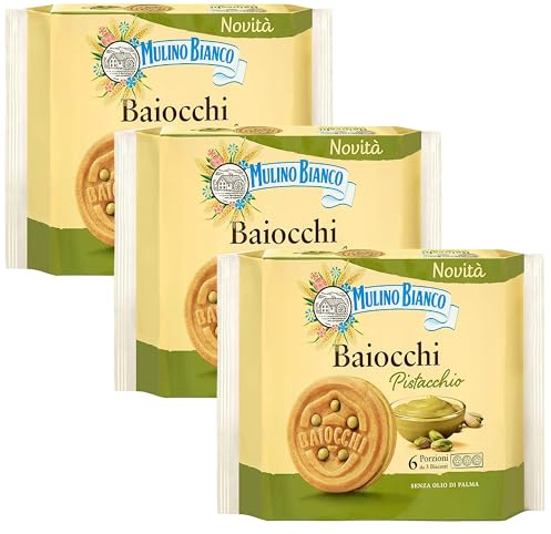 MULINO BIANCO Baiocchi Pistacchio - biscotti con ripieno al pistacchio 168g x 3 parcelle