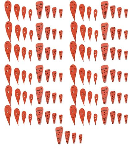 100 Stück Holz-Karottenknöpfe Zum Nähen, Karotten-Nasenknöpfe, 2 Löcher, Holzknöpfe, Weihnachts-Karotten-Nasenknöpfe, Weihnachts-Holzknöpfe, DIY-Ornament, Weihnachtsschneemann, DIY-Dekoration, Basteln