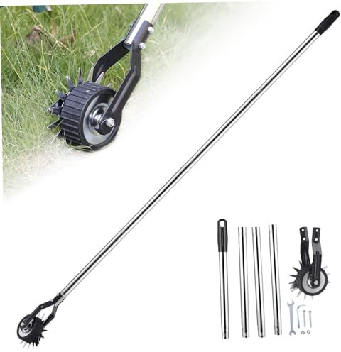 Lawn Edger Tool, Edger Lawn Tool, 67.3 inch Manual Lawn Edger with 4 Sections Stainless Steel Handle, Rotary Grass Edger Tool with Wheel, Garden Edger for Yard, Grass Edger Tool