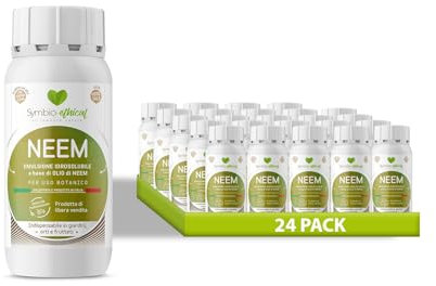 SYMBIOETHICAL - NEEM, Emulsione Idrosolubile a Base di Olio di Neem per Piante, Concentrato a Uso Botanico, 100% Vegetale, Made in Italy, 250ml x 24pz