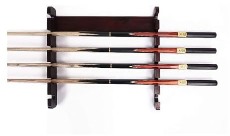 Billardstockhalter aus massivem Holz, Queue-Halter, für 6 Billard-Queue-Stöcke, Wandmontage, horizontale Aufbewahrung, Billard-Queue-Halter für Spielzimmer, lange Stöcke und Spazierstöcke, B