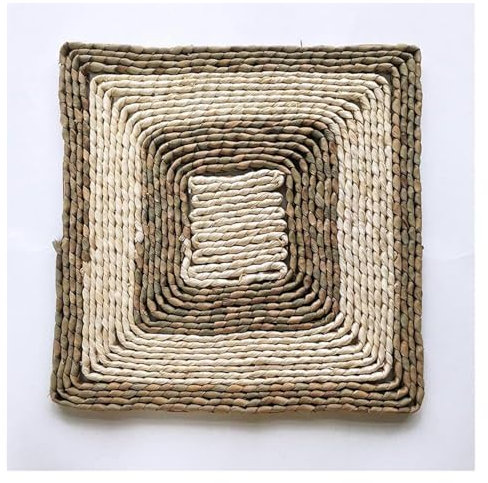 CvbGNJm Woven Placemats，Placemats Woven Placemats Round Rattan Placemats Natural Hand-Woven Placemats Water Hyacinth Placemats, Braided Wicker Table Mats for Dining Table(1)