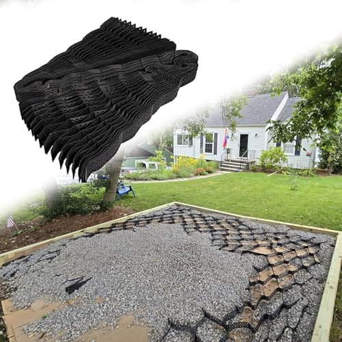 Stabilisateur Gravier Gazon Dalle Stabilisatrice Tapis De Stabilisation De Gravier Pour Terrasses, Jardins, Parkings, Grille De Stabilisation De Roche Pliable Et Flexible En PEHD Pour Travaux De Fonda