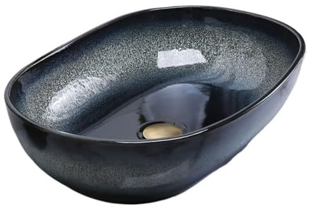 GLigeT Lavabo Salle de Bain Lavabo de Salle de Bain rectangulaire rétro en céramique, de Luxe, Facile à Installer Vasque à Poser