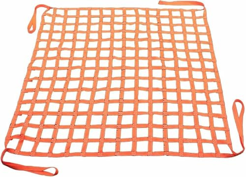 Cargo Lifting Nets Heavy Duty - Safety Lifting Cargo Basket Net for Hoisting with 1m Length Strap - Flat Polyester Crane Hoist Cargo Net for Unloading Heavy Objects~/