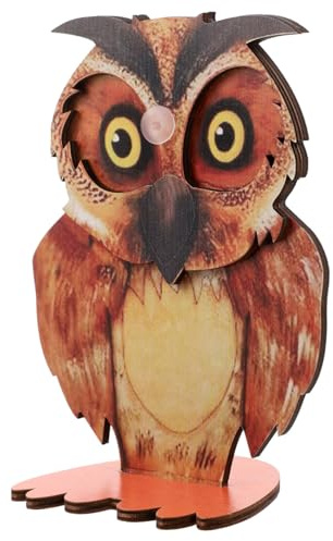 ORFOFE Kreativer Holz Eulen Brillenhalter Tierform Brillenständer Dekoratives Desktop Ornament für Zuhause Büro und Ladengeschäft