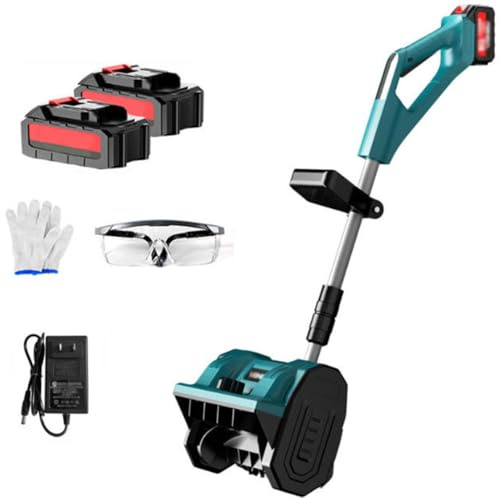 Spazzaneve da Esterno Ricaricabile con Pala da Neve a Batteria, 93-125 Cm, con Asta Telescopica, 21 V, Spazzaneve Elettrico per Patio, Fattoria blue