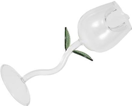 ZUNOXAZ Tasse De Vin Décorative Dynamique Unique Verre De Mélange De Cocktails Verre En Forme De Fleur Transparent