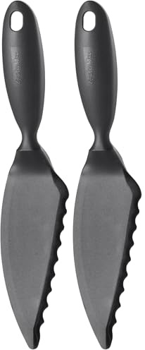 GastroMax- Tortenheber - für Torten Quiche Kuchen Gebäck - für Einfaches Schneiden und Servieren - Küchenhelfer - 27,5cm - Schwarz (Packung mit 2)
