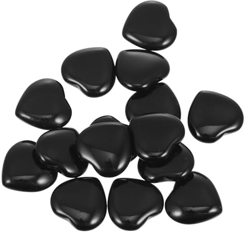 LIFKOME Piedras Decorativas Naturales de Cristal 2 CM Forma Corazón 15 Piezas para Meditación y Terapia de Chakras Adorno Hogar Adecuado para Relajación y Decoración Zen