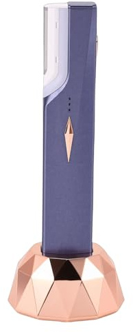 Bamjour Gesichtspeeling-Gerät, Wiederaufladbares Elektrisches Dermaplaning-Gerät mit Edelstahlschneider und 10 Austauschbaren Köpfen, Zur Entfernung Abgestorbener Haut und (BLUE)