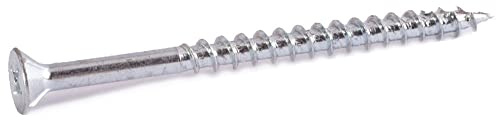 8 x 1 1/2 Phillips Flat Particle Board Screw w/Nibs T17 Zinc Plated - Carton (6000)