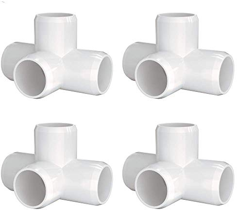 ‌letsFix 4 Way PVC Fittings 1-1/4 Inch (4-Pack), Furniture-Grade, Heavy-Duty Pipe Connectors for Plumbing, DIY Projects, and Home Furniture Assembly, Compatible with 1-1/4 Schedule 40 PVC Pipes‌