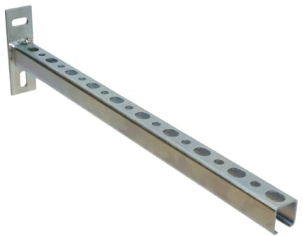 Kolor Schienenkonsole Wandträger Wandausleger Wandkonsole 150-500 mm Auslegerkonsole Schwerlastträger Regalträger aus verzinkter Stahl , Wandmontage , Träger , Schiene , korrosionsbeständig (400 mm)